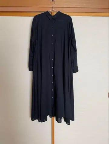 새상품급 mizuiro ind 롱 셔츠 원피스 코튼 네이비