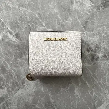 MICHAEL KORS 이단 접이식 지갑 그레이/화이트