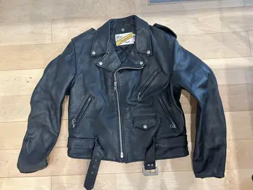 [ 미국제 ] Schott 가죽 라이더 자켓 블랙 42 더블 618