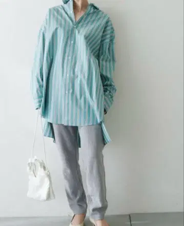 콜라주 개럴개런트 스트라이프 오버 사이즈 셔츠