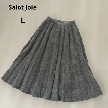 Saiot Joie 무릎 아래 스커트 나이가이 허리밴딩 L 그레이
