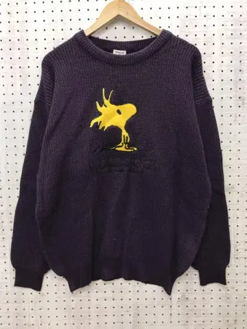 90s PEANUTS 구제 의류 우드스탁 캐릭터 자수 스웨터
