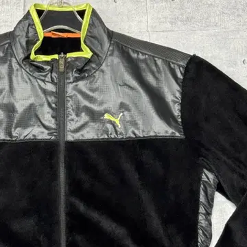 컨디션 최상 PUMA 블랙 기모 플리스 자켓 패브릭 믹스 푸마