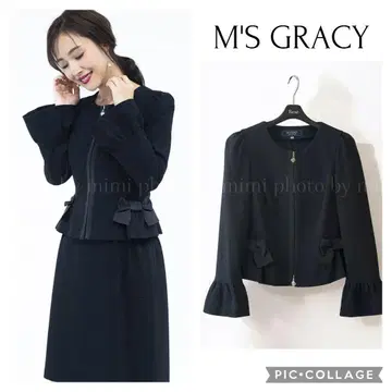 M'S GRACY* 노카라 리본 자켓