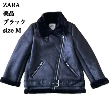 새상품급 ZARA 페이크 무스탕 보아 퍼 라이더 자켓 레어 사이즈 M