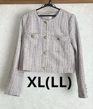 루엘 Louere 팬시 라메 트위드 숏 자켓 XL