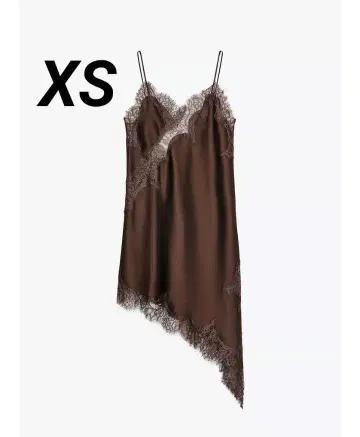 완판템 비대칭 레이스 원피스 ZW COLLECTION 브라운 XS
