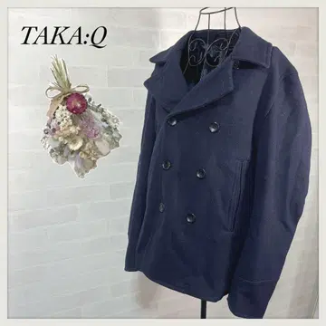 타카큐 피 코트 아우터 울 혼방 네이비 수트 비즈니스 L