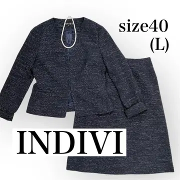 INDIVI 인디비 스커트 셋업 네이비 엄마 여성 수트 시치고산