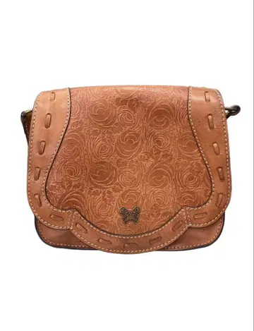 안나수이 ANNA SUI 가죽 숄더백 나비 브라운 (M)