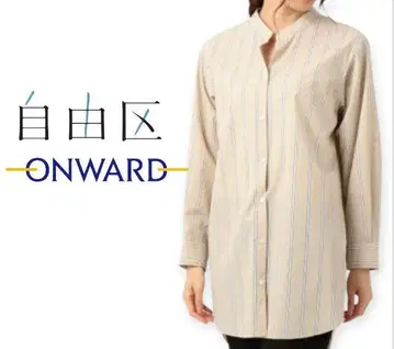[ 세탁 가능 ] 온워드 카시야마 자유구 밴드 카라 튜닉 롱 셔츠