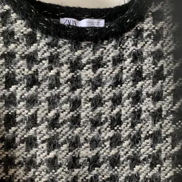 ZARA 체크 무늬 슬리브리스 & 가디건 세트