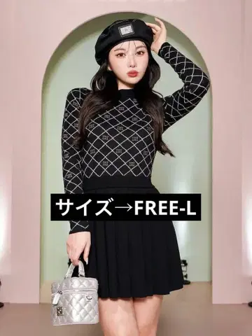 다리치 다이아 로고 니트 미니 원피스(FREE-L)