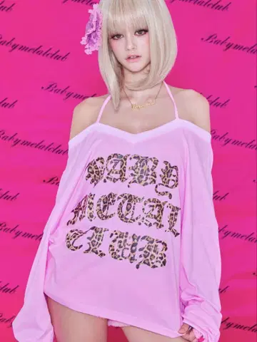 babymetalclub Leopard logo string t pink