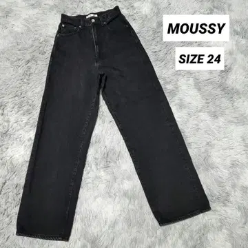MOUSSY 마우지 여성용 와이드 데님 팬츠 블랙 SIZE 24