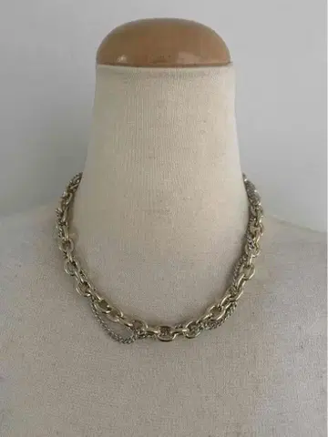 시착만 한 상품 double chain mix short necklace