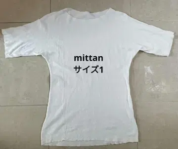 mittan 미탄 화이트 5부 소매 티셔츠 사이즈 1