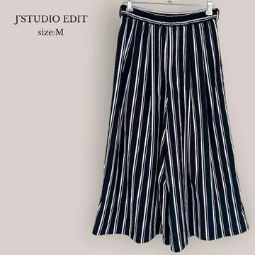 J'STUDIO EDIT 가우초 팬츠 크롭 와이드 팬츠 스트라이프