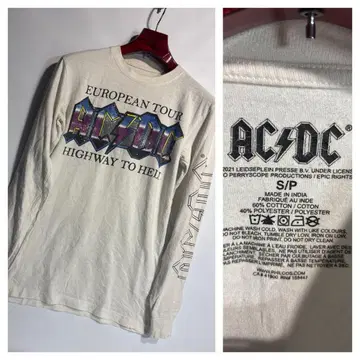 AC/DC HIGHWAY TO HELL 긴팔 락밴드 T셔츠 S