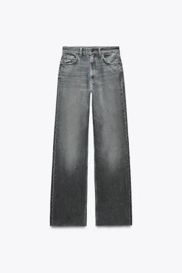 ZARA TRF 하이라이즈 와이드 레그 데님 팬츠