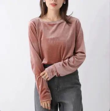 벨로아 긴팔 풀오버 핑크 새상품
