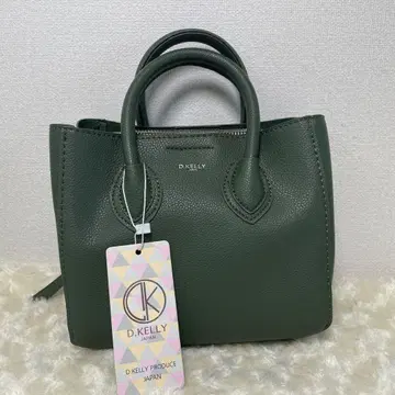 D.KELLY 택 포함 새상품 여성용 스퀘어 핸드백 미니 숄더 카키