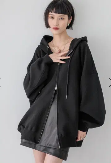 BIG zip 후디 블랙
