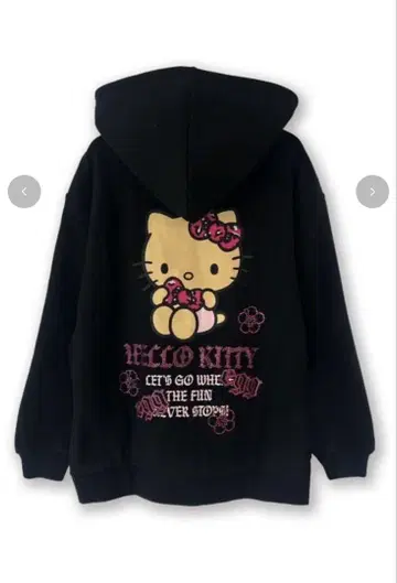 아베일 일광화상 키티 후드티 (블랙)