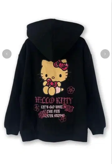 아베일 일광화상 키티 후드티 (블랙)