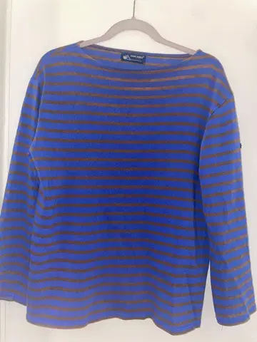 [레어 컬러] 생 제임스 블루 x 브라운 보더 티셔츠