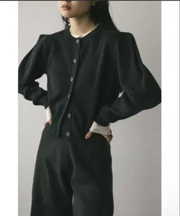 STYLEMIXER 숄더 턱 니트 가디건