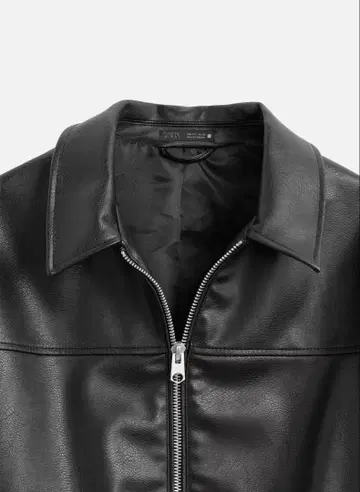 ZARA 페이크 레더 자켓 블랙