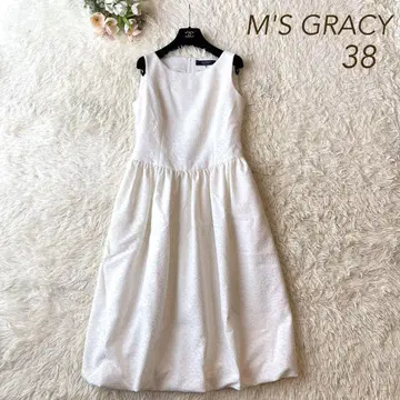 컨디션 최상 M'S GRACY 2024년 자카드 원피스 화이트 38