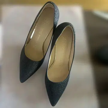블랙 글리터 하이힐 8cm