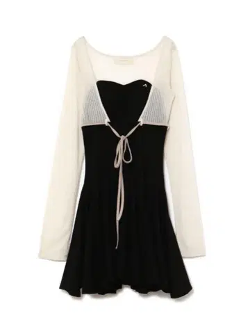 andmary Lona ribbon mini dress
