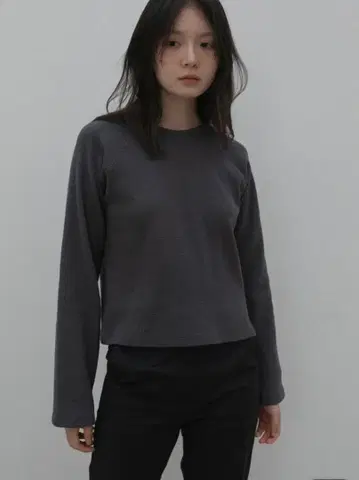 OHOTORO 소프트 와플 탑 다크 그레이