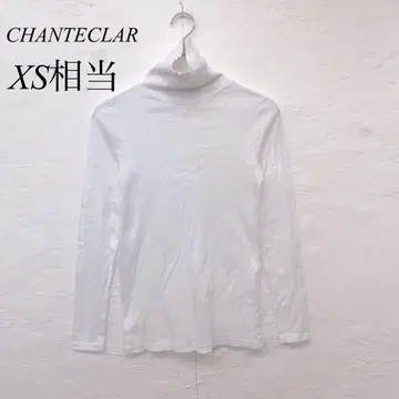 e5374 샹테클라르 터틀넥 티셔츠 XS 상당 화이트 면 100%