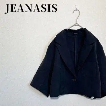 지나시스 숏 테일러드 자켓 오부 소매 폴리에스테르 레이온 블랙