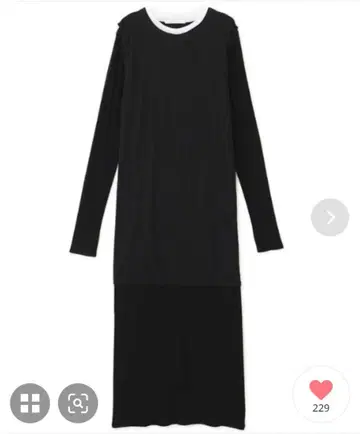 ETRE TOKYO 레이어드 탱크 컷 원피스 블랙