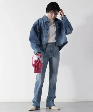 Cepo! 백 슬릿 숏 데님 자켓