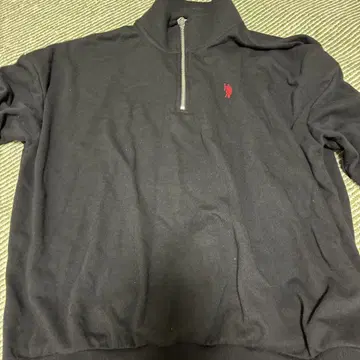 U.S. POLO ASSN. 블랙 하프 지퍼 트레이닝복 M