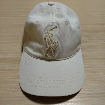 POLO 자수 로고 베이지 캡