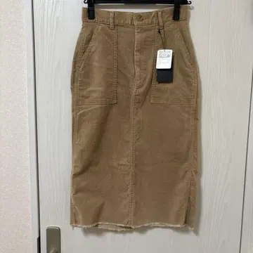 스콧 클럽 베이지 코듀로이 타이트 스커트 38