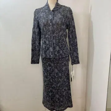그레이 레이스 스커트 셋업