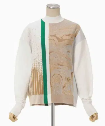 마메쿠로구치 Marble Jacquard Knitted Pullover