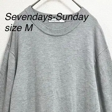 Seven days Sunday 그레이 긴팔 니트 스웨터 무지 심플 M