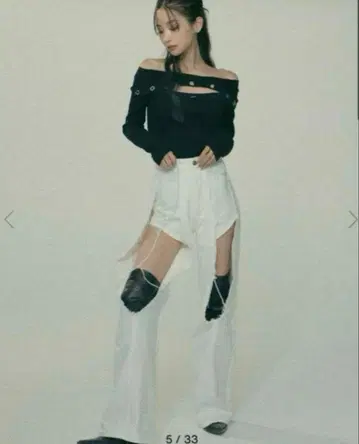 melt the lady 데미지 오픈 슬래시 팬츠 컷 아웃