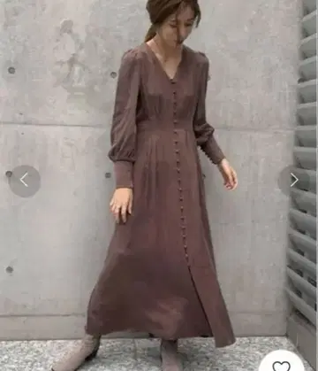 프레이 아이디 새틴 턱 원피스 브라운