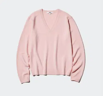 UNIQLO 캐시미어 V넥 스웨터 M 핑크