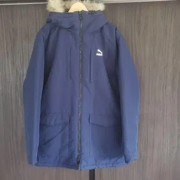 PUMA 후드 부착 충전솜 코트 XL 네이비